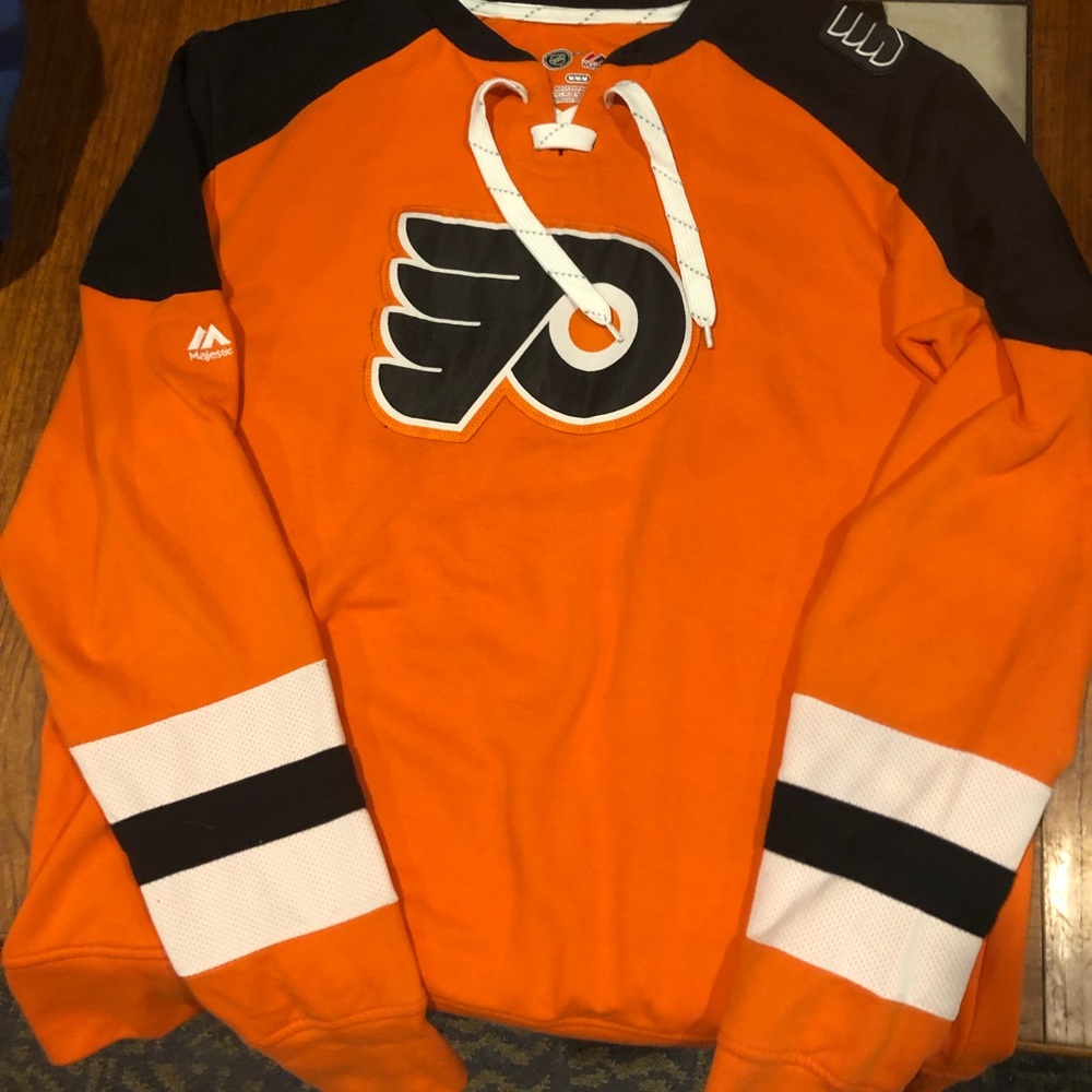 Majestic Philadelphia Flyers Super Mission Slapshot Lace-up pullover sweatshirt